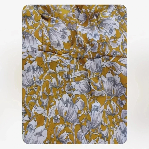 Banana Republic Yellow Grey Boho Tunic Blouse Size XL - Picture 8 of 10